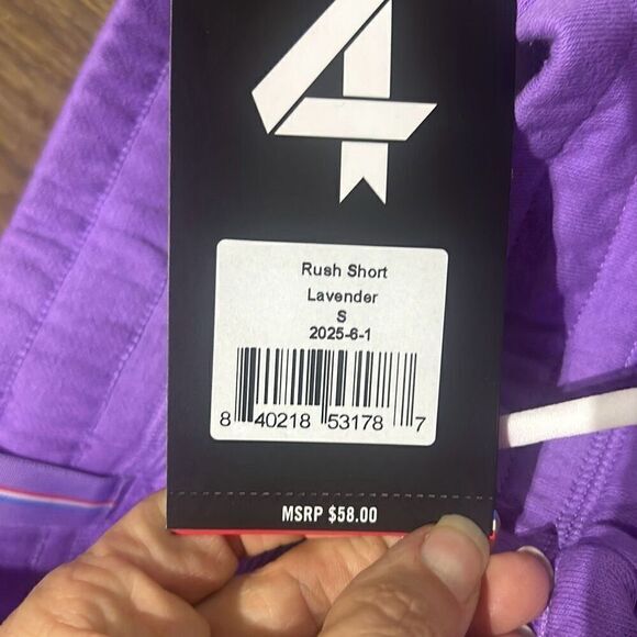 NWT FourLaps Womens Lavander French Terry‎ Pull-On Pockets Rush Shorts Small - Picture 7 of 8